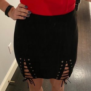 LF Black Suede Skirt NYE